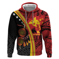 Papua New Guinea Independence Personalised Zip Hoodie PNG Bagi and Lime Pot LT7 Pullover Hoodie Black - Polynesian Pride
