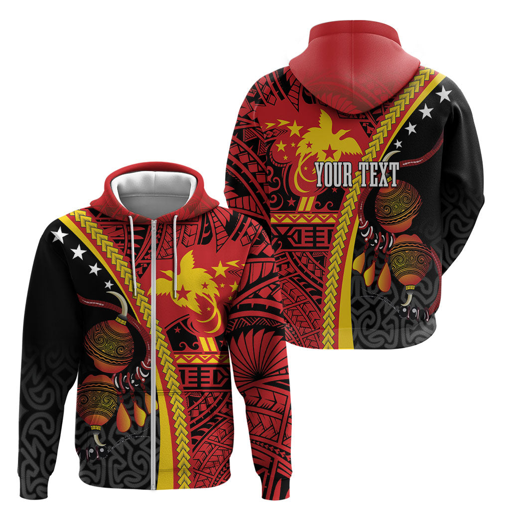 Papua New Guinea Independence Personalised Zip Hoodie PNG Bagi and Lime Pot LT7 - Polynesian Pride