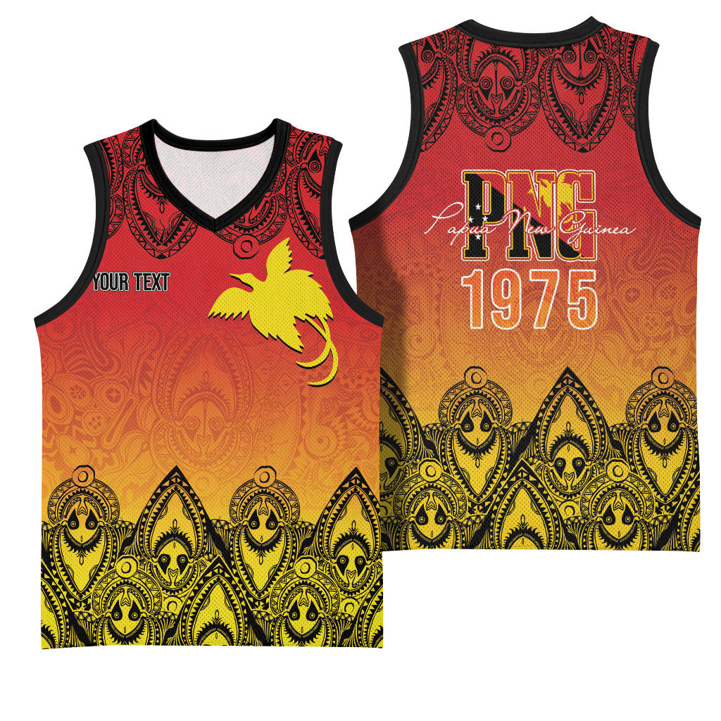 Papua New Guinea 1975 To The Future Personalised Basketball Jersey Sepik Masks LT7 - Polynesian Pride