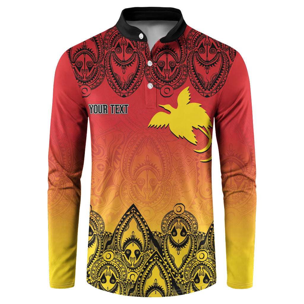 Papua New Guinea 1975 To The Future Personalised Button Sweatshirt Sepik Masks LT7 Red - Polynesian Pride