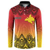 Papua New Guinea 1975 To The Future Personalised Button Sweatshirt Sepik Masks LT7 Red - Polynesian Pride