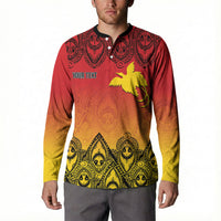 Papua New Guinea 1975 To The Future Personalised Button Sweatshirt Sepik Masks LT7 - Polynesian Pride