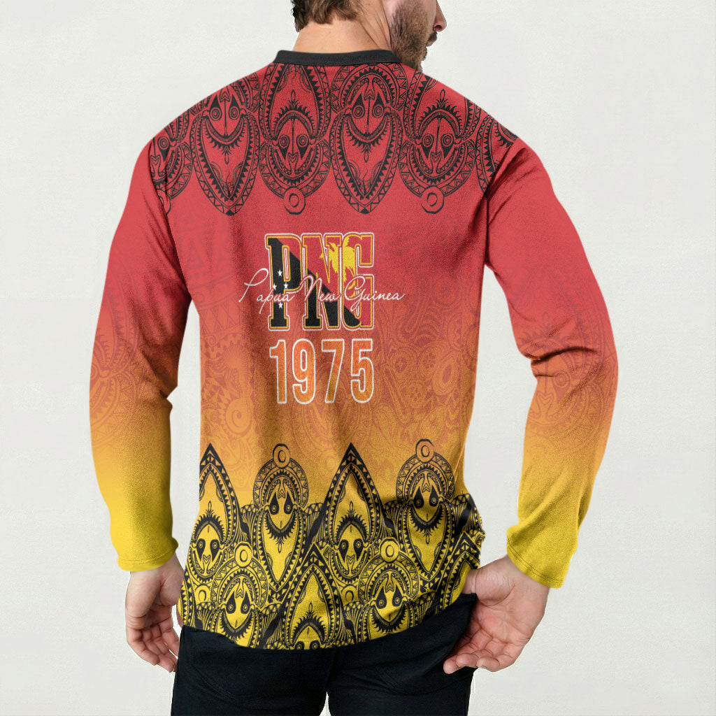 Papua New Guinea 1975 To The Future Personalised Button Sweatshirt Sepik Masks LT7 - Polynesian Pride
