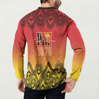 Papua New Guinea 1975 To The Future Personalised Button Sweatshirt Sepik Masks LT7 - Polynesian Pride