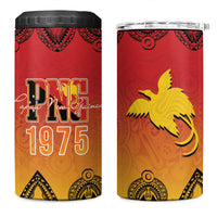 Papua New Guinea 1975 To The Future 4 in 1 Can Cooler Tumbler Sepik Masks LT7 One Size: 16 oz Red - Polynesian Pride