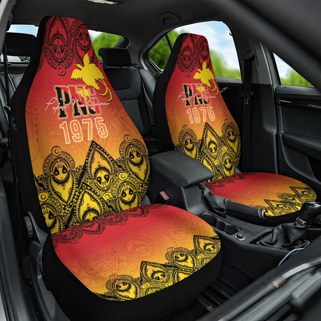 Papua New Guinea 1975 To The Future Car Seat Cover Sepik Masks LT7 One Size Red - Polynesian Pride