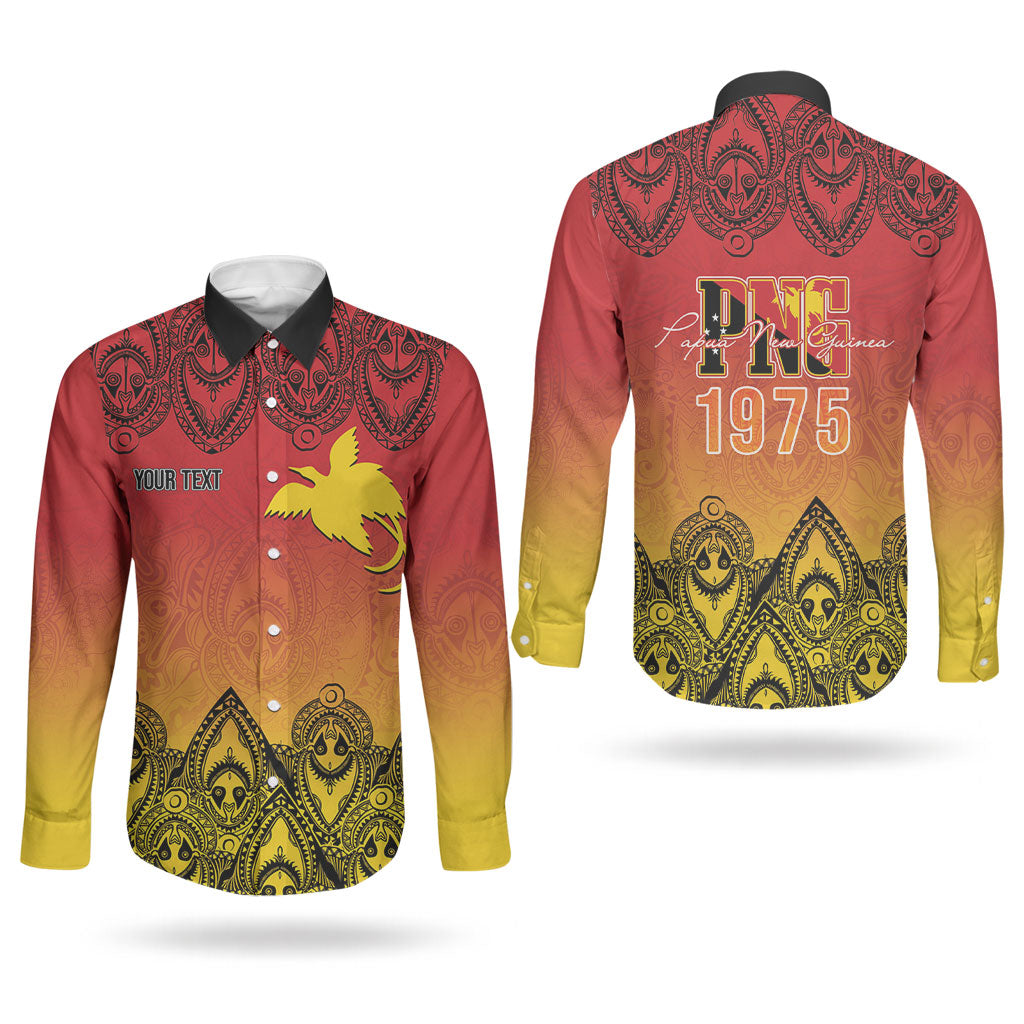 Papua New Guinea 1975 To The Future Personalised Couples Matching Off Shoulder Short Dress and Long Sleeve Button Shirt Sepik Masks LT7 - Polynesian Pride