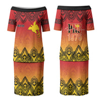 Papua New Guinea 1975 To The Future Personalised Couples Matching Puletasi and Hawaiian Shirt Sepik Masks LT7 - Polynesian Pride