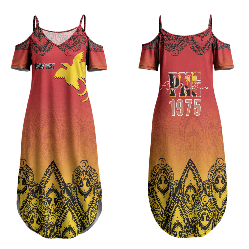 Papua New Guinea 1975 To The Future Personalised Couples Matching Summer Maxi Dress and Long Sleeve Button Shirt Sepik Masks LT7 - Polynesian Pride