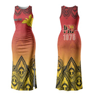 Papua New Guinea 1975 To The Future Personalised Couples Matching Tank Maxi Dress and Hawaiian Shirt Sepik Masks LT7 - Polynesian Pride