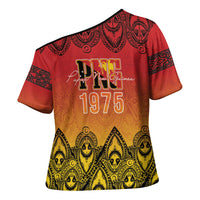 Papua New Guinea 1975 To The Future Personalised Cross Shoulder Shirt Sepik Masks LT7 - Polynesian Pride
