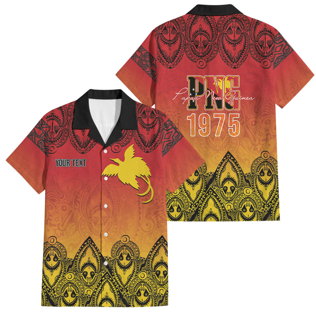 Papua New Guinea 1975 To The Future Personalised Family Matching Short Sleeve Bodycon Dress and Hawaiian Shirt Sepik Masks LT7 Dad's Shirt - Short Sleeve Red - Polynesian Pride