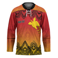 Papua New Guinea 1975 To The Future Personalised Hockey Jersey Sepik Masks LT7 Unisex Red - Polynesian Pride