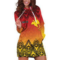 Papua New Guinea 1975 To The Future Personalised Hoodie Dress Sepik Masks LT7 Red - Polynesian Pride