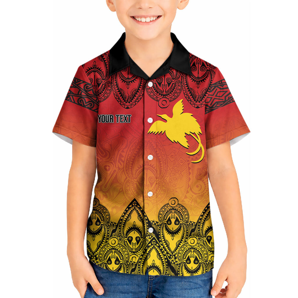 Papua New Guinea 1975 To The Future Personalised Kid Hawaiian Shirt Sepik Masks LT7 Kid Red - Polynesian Pride