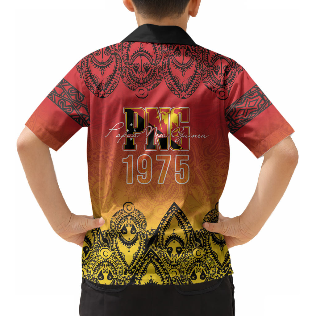 Papua New Guinea 1975 To The Future Personalised Kid Hawaiian Shirt Sepik Masks LT7 - Polynesian Pride