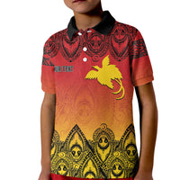Papua New Guinea 1975 To The Future Personalised Kid Polo Shirt Sepik Masks LT7 Kid Red - Polynesian Pride