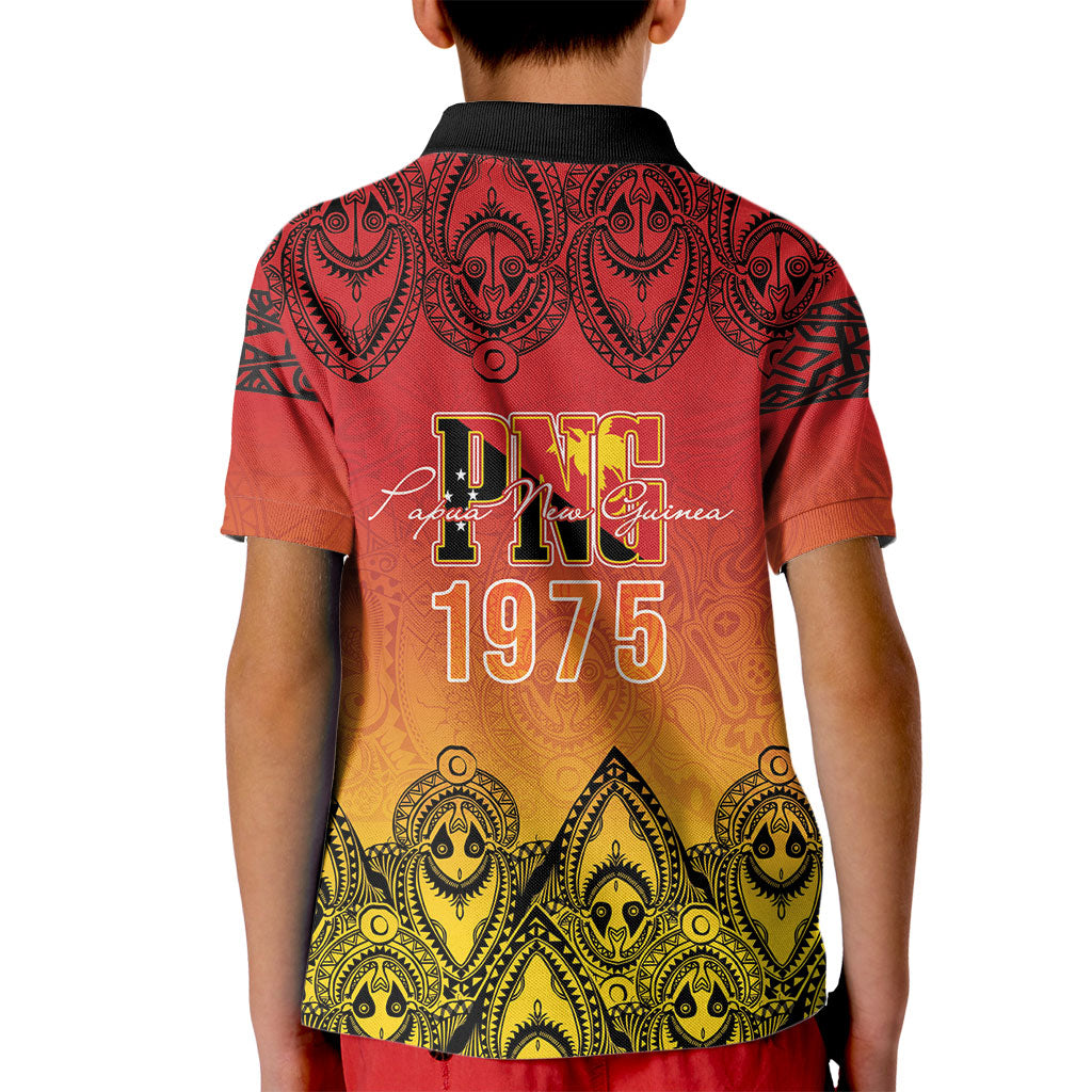 Papua New Guinea 1975 To The Future Personalised Kid Polo Shirt Sepik Masks LT7 - Polynesian Pride