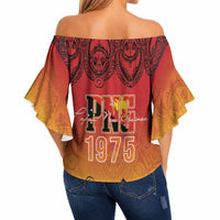 Papua New Guinea 1975 To The Future Personalised Off Shoulder Wrap Waist Top Sepik Masks LT7 - Polynesian Pride