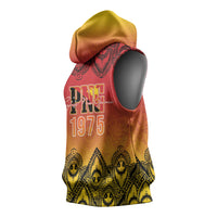 Papua New Guinea 1975 To The Future Personalised Sleeveless Hoodie Sepik Masks LT7 - Polynesian Pride