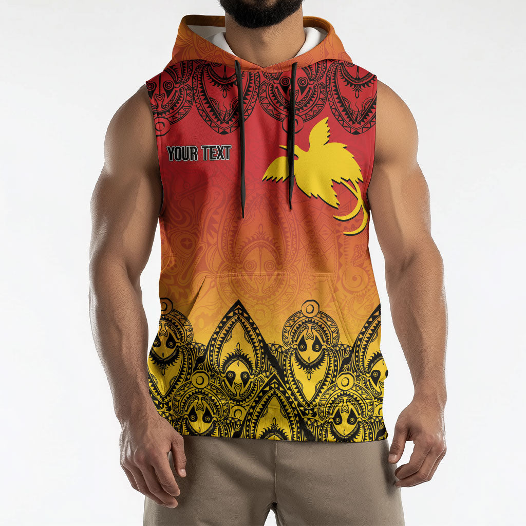 Papua New Guinea 1975 To The Future Personalised Sleeveless Hoodie Sepik Masks LT7 - Polynesian Pride