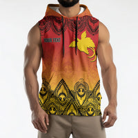 Papua New Guinea 1975 To The Future Personalised Sleeveless Hoodie Sepik Masks LT7 - Polynesian Pride