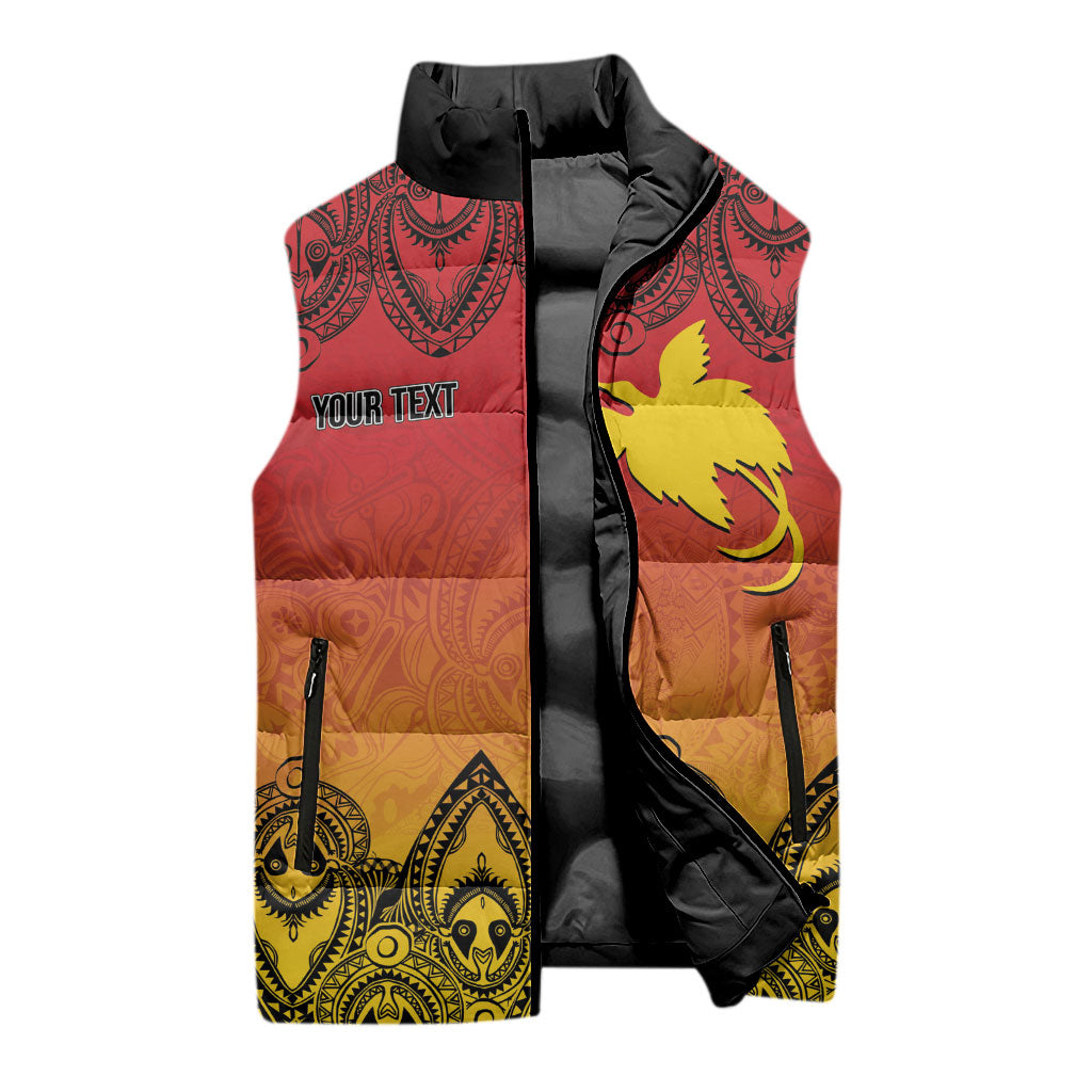 Papua New Guinea 1975 To The Future Personalised Sleeveless Puffer Jacket Sepik Masks LT7 - Polynesian Pride