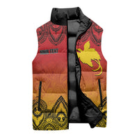 Papua New Guinea 1975 To The Future Personalised Sleeveless Puffer Jacket Sepik Masks LT7 - Polynesian Pride
