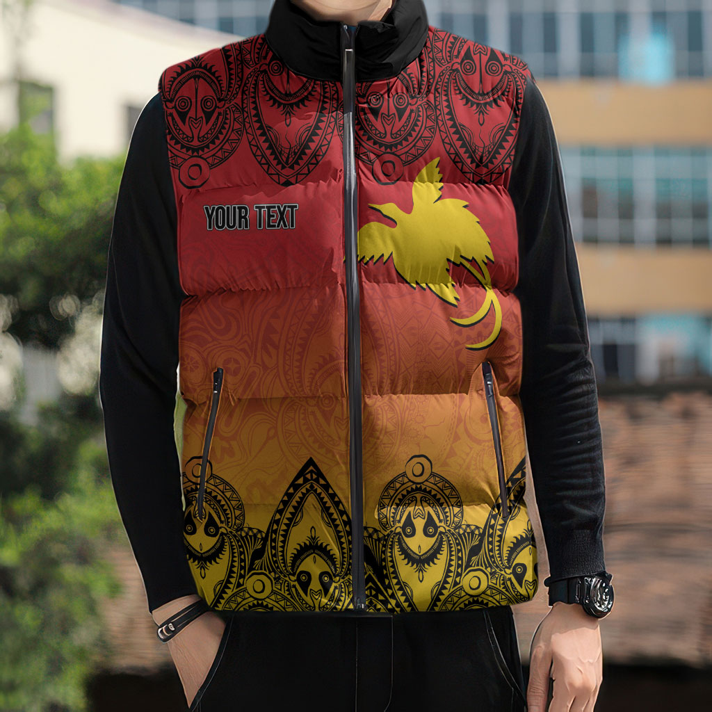 Papua New Guinea 1975 To The Future Personalised Sleeveless Puffer Jacket Sepik Masks LT7 - Polynesian Pride
