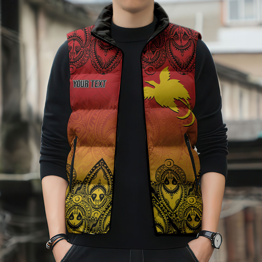 Papua New Guinea 1975 To The Future Personalised Sleeveless Puffer Jacket Sepik Masks LT7 - Polynesian Pride