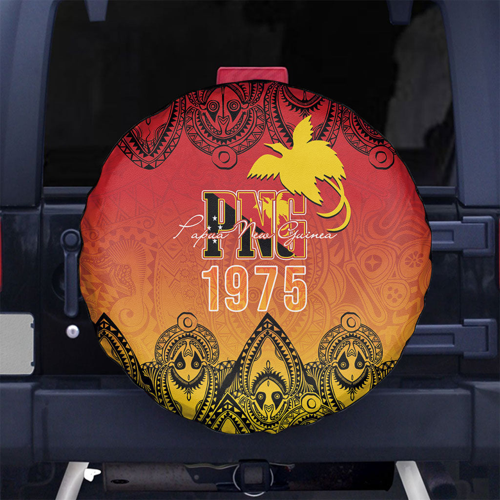 Papua New Guinea 1975 To The Future Spare Tire Cover Sepik Masks LT7 No hole Red - Polynesian Pride