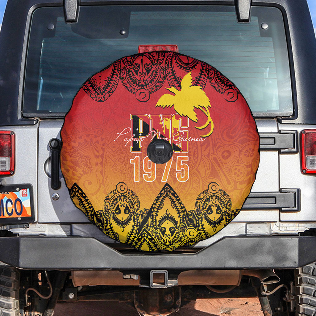 Papua New Guinea 1975 To The Future Spare Tire Cover Sepik Masks LT7 Red - Polynesian Pride