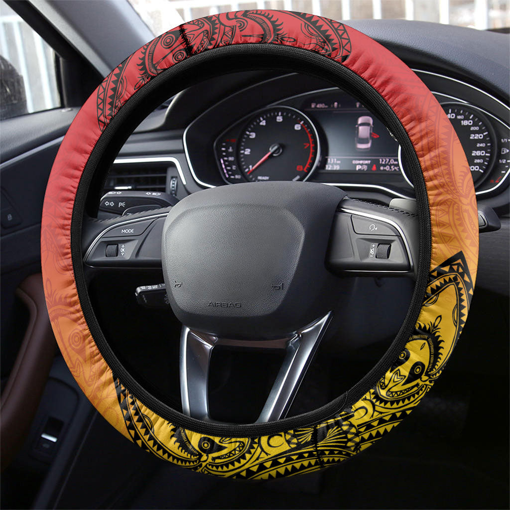 Papua New Guinea 1975 To The Future Steering Wheel Cover Sepik Masks LT7 - Polynesian Pride