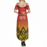 Papua New Guinea 1975 To The Future Personalised Summer Maxi Dress Sepik Masks LT7 - Polynesian Pride