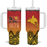 Papua New Guinea 1975 To The Future Tumbler With Handle Sepik Masks LT7 One Size: 40 oz Red - Polynesian Pride