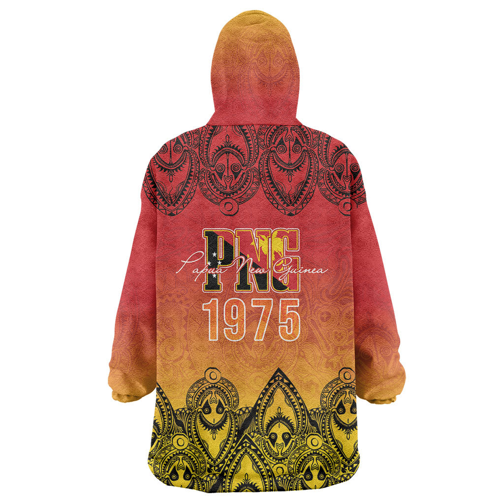 Papua New Guinea 1975 To The Future Personalised Wearable Blanket Hoodie Sepik Masks LT7 - Polynesian Pride