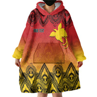 Papua New Guinea 1975 To The Future Personalised Wearable Blanket Hoodie Sepik Masks LT7 - Polynesian Pride