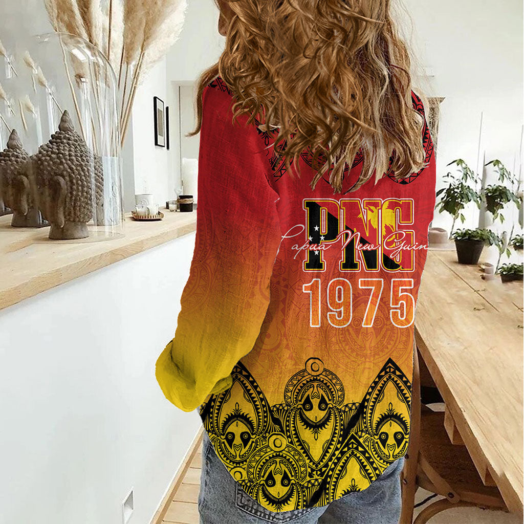 Papua New Guinea 1975 To The Future Personalised Women Casual Shirt Sepik Masks LT7 - Polynesian Pride