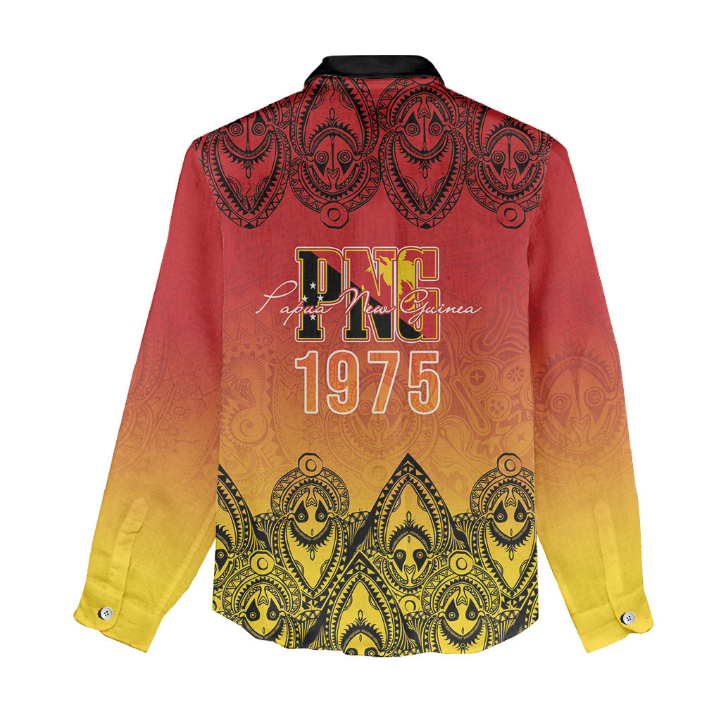 Papua New Guinea 1975 To The Future Personalised Women Casual Shirt Sepik Masks LT7 - Polynesian Pride