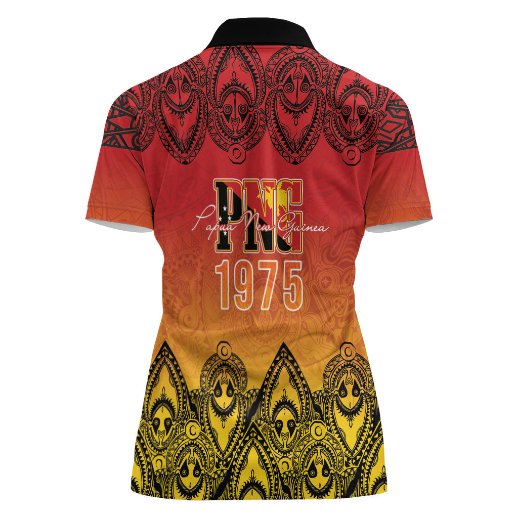 Papua New Guinea 1975 To The Future Personalised Women Polo Shirt Sepik Masks LT7 - Polynesian Pride