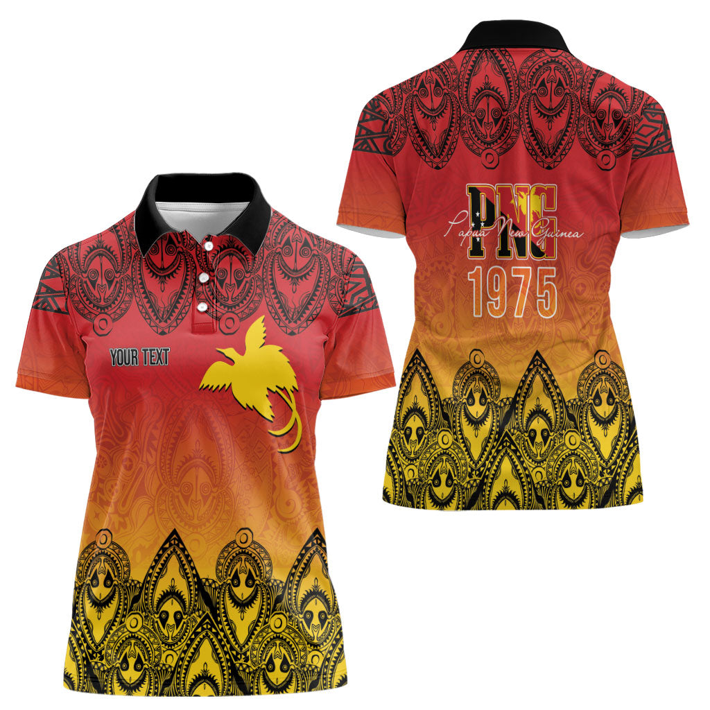 Papua New Guinea 1975 To The Future Personalised Women Polo Shirt Sepik Masks LT7 - Polynesian Pride