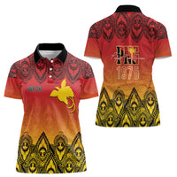 Papua New Guinea 1975 To The Future Personalised Women Polo Shirt Sepik Masks LT7 - Polynesian Pride
