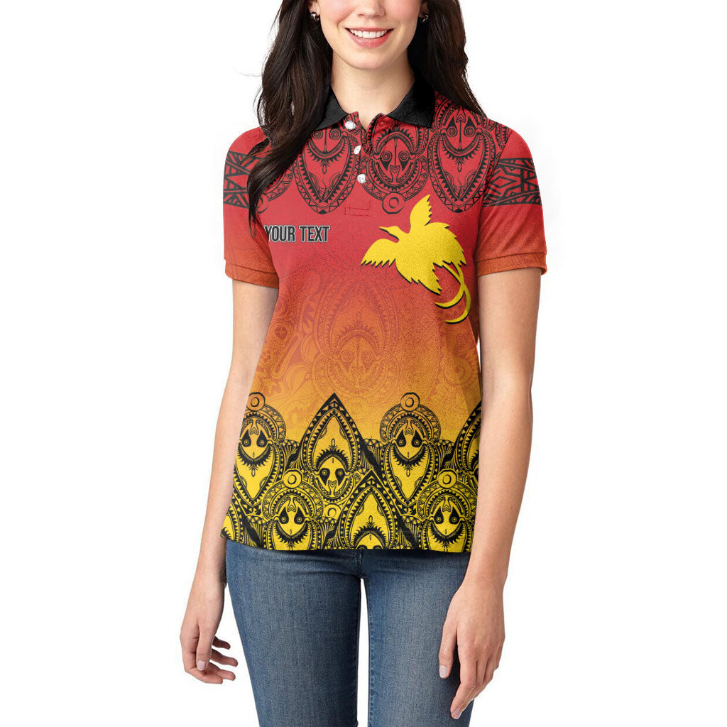 Papua New Guinea 1975 To The Future Personalised Women Polo Shirt Sepik Masks LT7 - Polynesian Pride
