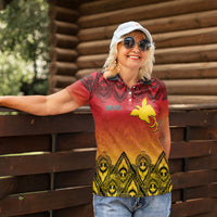 Papua New Guinea 1975 To The Future Personalised Women Polo Shirt Sepik Masks LT7 - Polynesian Pride