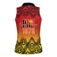 Papua New Guinea 1975 To The Future Personalised Women Sleeveless Polo Shirt Sepik Masks LT7 - Polynesian Pride