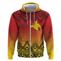 Papua New Guinea 1975 To The Future Personalised Zip Hoodie Sepik Masks LT7 Zip Hoodie Red - Polynesian Pride