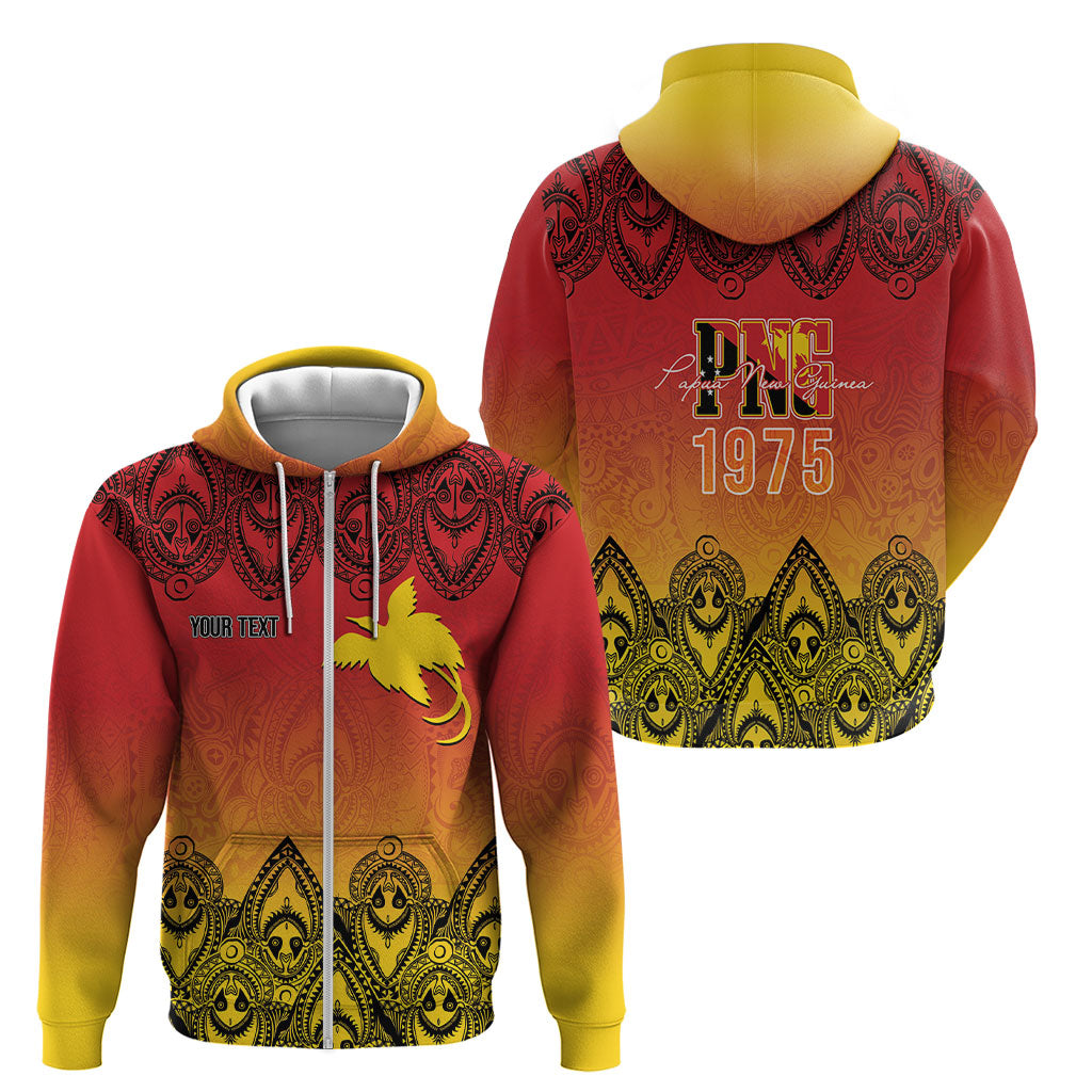Papua New Guinea 1975 To The Future Personalised Zip Hoodie Sepik Masks LT7 - Polynesian Pride