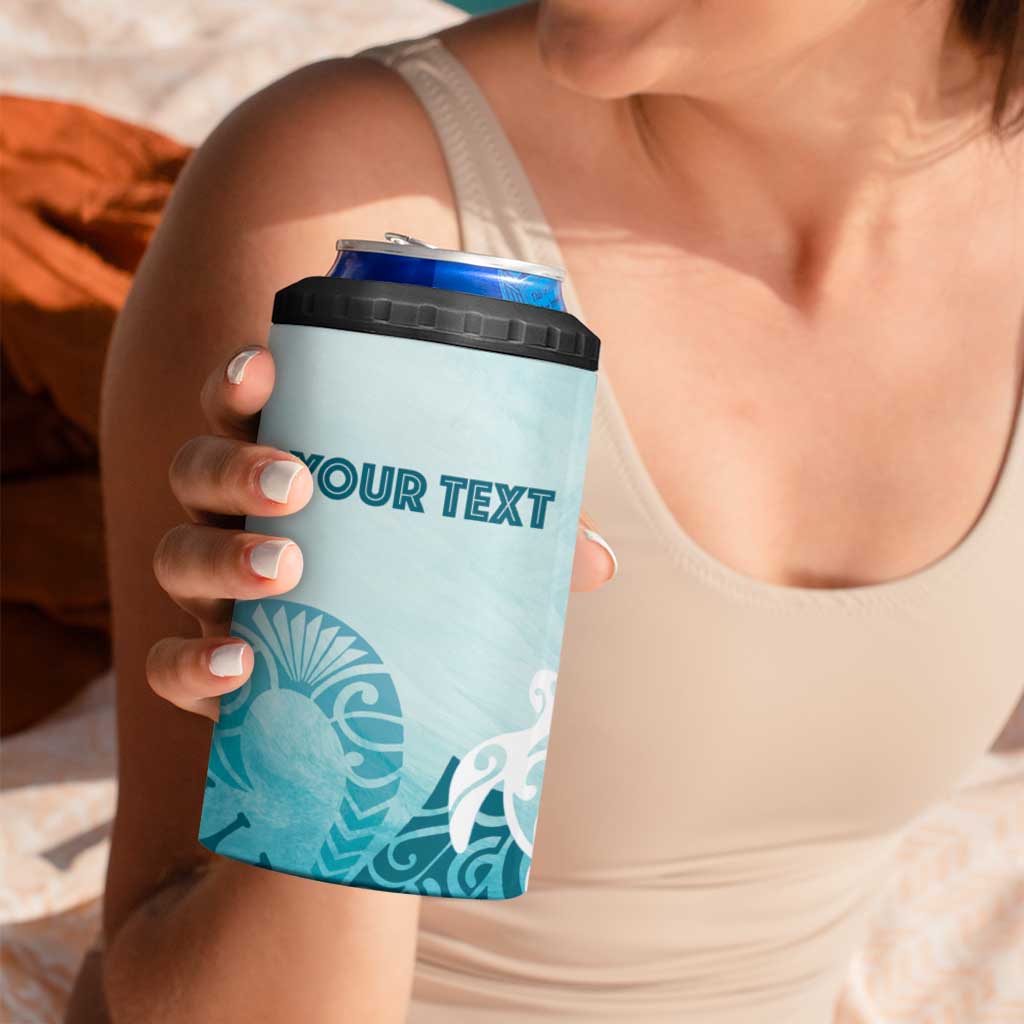 Polynesia Turtle 4 in 1 Can Cooler Tumbler Watercolor Abstract Style