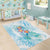 Sea Blue Polynesian Jellyfish Area Rug Watercolor Glows - Polynesian Pride