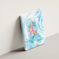 Sea Blue Polynesian Jellyfish Canvas Wall Art Watercolor Glows LT7 - Polynesian Pride